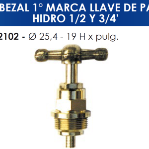 2102 2102 CABEZAL FV LLAVE DE PASO HIDRO 1/2 Y 3/4