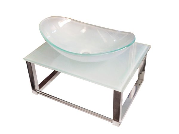 BACHA DE VIDRIO + ESTRUCTURA DE APOYO 60x60