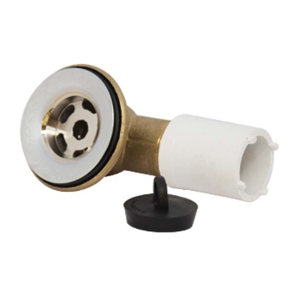 SOPAPA BAÑERA A CODO C/ADAPT PVC CROMO