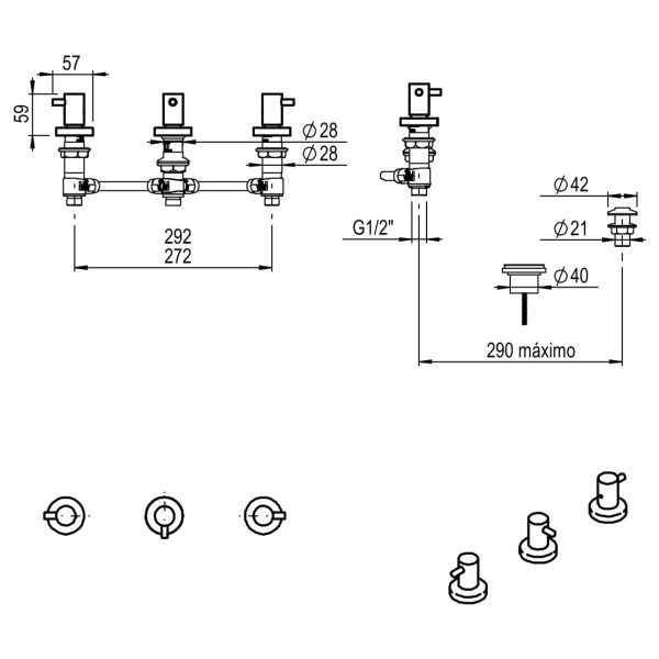 HIDROMET BIDET MINI CROMO-02902CRCR