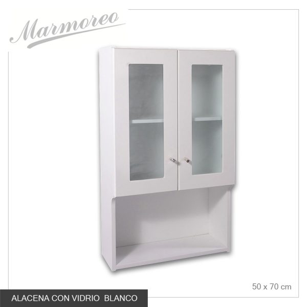 ALACENAVIDRIOBLANCO MUEBLE ALACENA BAÑO