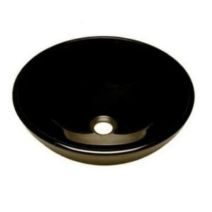 N DS BACHA APOYO VIDRIO NEGRA REDONDA 420X145