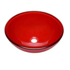 ROJA DS BACHA APOYO VIDRIO ROJA REDONDA 420X145